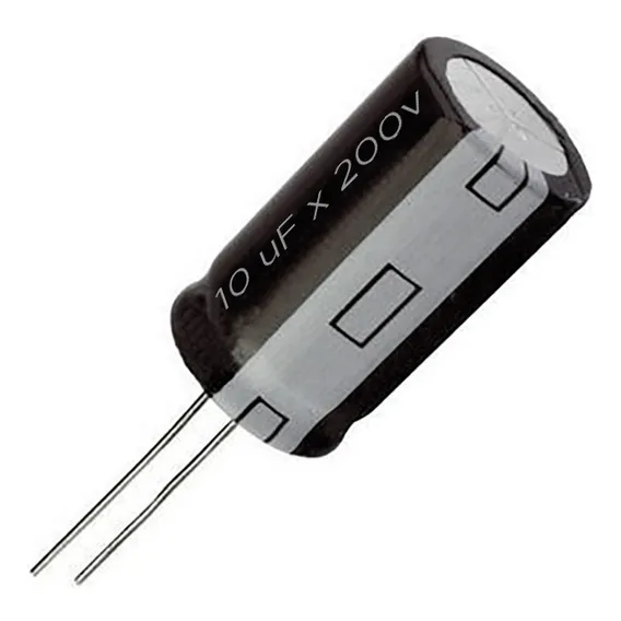 100x Capacitor Eletrolítico 10uf X 200v 105º Kit C/100 Peças Foto 1