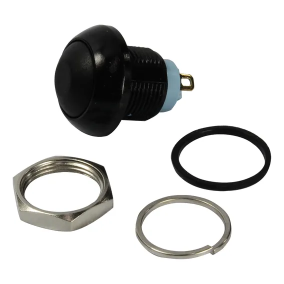 100x Chave Push Button 2 Polos Ds-128 - 12mm - Preto Foto 1