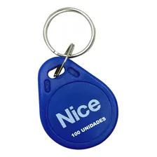 100x Chaveiro Controle Tag Linear Para Controle Acesso Rfid Cor Azul Foto mini 1
