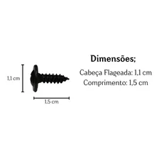 100x Parafuso Preto Philips Flangeado Pequeno 4x13mm Soberbo Foto mini 3