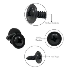 100x Parafuso Preto Philips Flangeado Pequeno 4x13mm Soberbo Foto mini 2