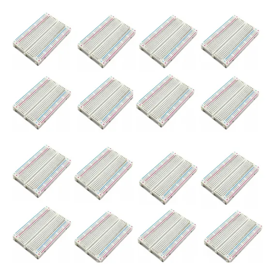 100x Peças Protoboard Breadboard 400 Pontos Furos Pinos Foto 1