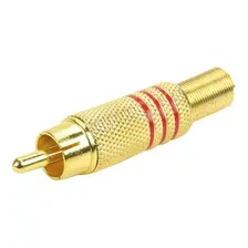 100x Plug Rca Dourado Macho Metalico Pt/vm (50 Pares) Foto mini 4