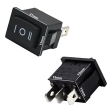 10pcs Chave Gangorra 3 Posições 3 Polos Preta Liga Desliga Cor Preto Foto mini 3