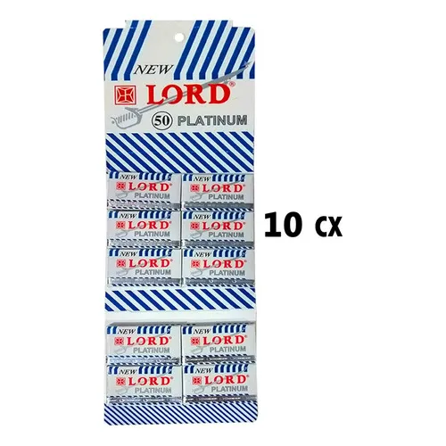 10u Lâminas De Barbear New Lord Branca Platinum 50un Atacado Foto 1
