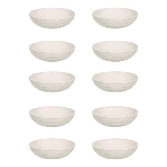 10un Saladeira Redonda 25cm Tigela 2,4 Litros Bege Foto 1