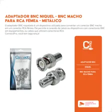 10x Adaptador Conector Bnc Macho Para Rca FĂȘmea Cftv Connect Foto mini 3