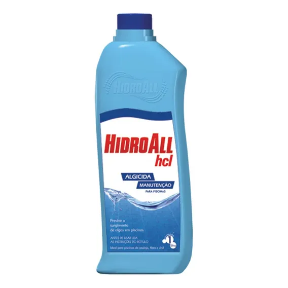 10x Algicida Manutenção Hcl Hidroall 1 Litro Foto 1