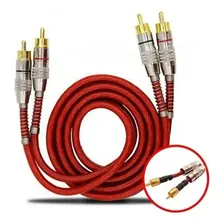 10x Cabo 1m Rca Prime Plug Banho Ouro Vermelho Diâmetro 5mm Foto mini  2