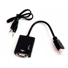 10x Cabo Adaptador Conversor Hdmi Para Vga Saída P2 Áudio Foto mini 1