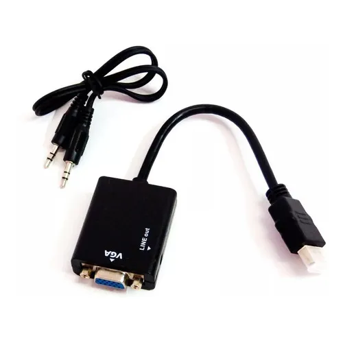 10x Cabo Adaptador Conversor Hdmi Para Vga Saída P2 Áudio Foto 1