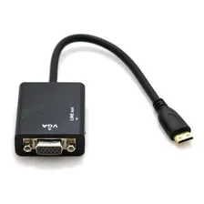 10x Cabo Adaptador Conversor Hdmi Para Vga Saída P2 Áudio Foto mini 3