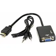 10x Cabo Adaptador Conversor Hdmi Para Vga Saída P2 Áudio Foto mini 2