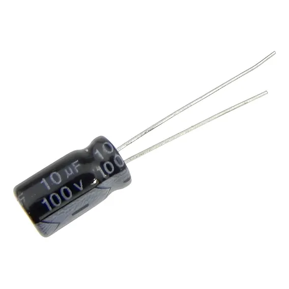 (10x) Capacitor Eletrolítico Rd 10uf 100v 6x12mm Foto 1