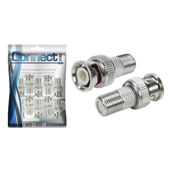 10x Conector Adaptador Bnc Macho F Fêmea Câmeras Cftv Foto 1