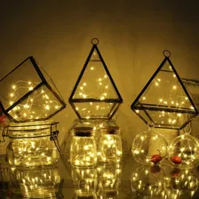 10x Fios De Led Luz De Fada 2m 20 Leds Decoração Festa Luzes Amarelo Bateria Foto mini 4