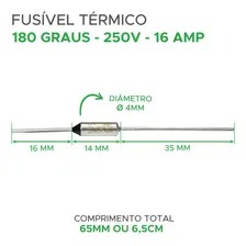 10x FusÃvel Térmico 16a 180° 180 Graus 110v 127v 220v 250v Foto mini 3