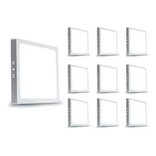 10x Painel Led Plafon Quadrado Sobrepor 18w Branco Neutro Foto mini 1