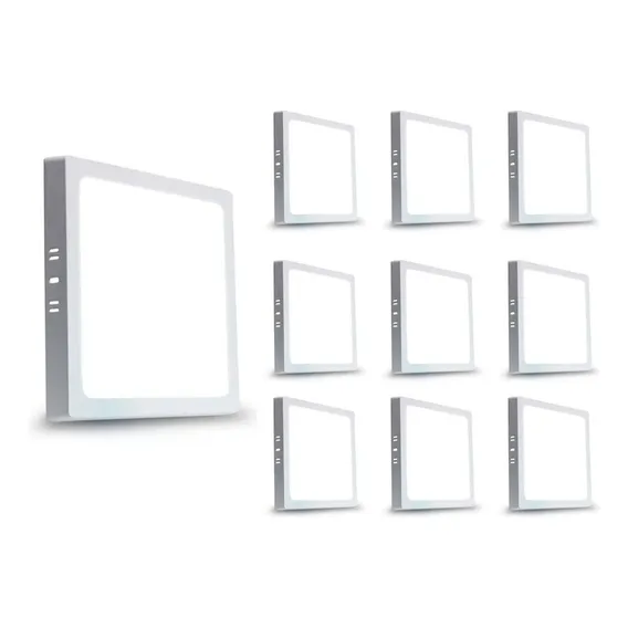 10x Painel Led Plafon Quadrado Sobrepor 18w Branco Neutro Foto 1