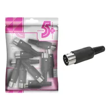 10x Plug Din 5 Pinos Macho 180 Graus Alta Qualidade Foto mini 1