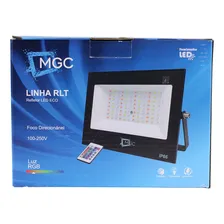 10x Refletor Holofote Led Rgb Multicolorido Controle 100w Carcaça Preto 127/220v Foto mini  2