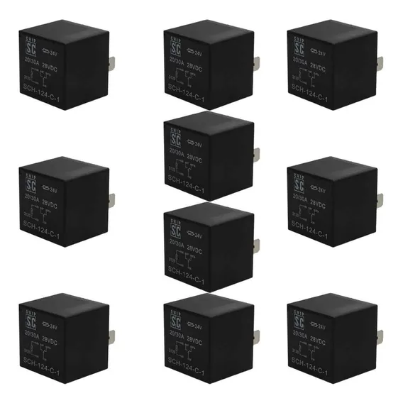 10x Relé Auxiliar 5 Pinos 24v 30a Universal Chipsce Foto 1