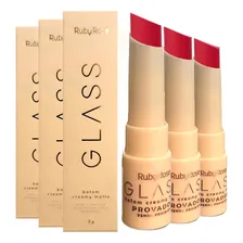 12 Batom Creamy Matte Glass Hbf567 Gl05 Ruby Rose Atacado Foto mini 2