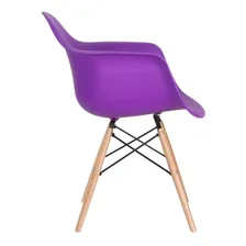 12 Cadeiras Charles Eames Wood Daw Com Braços Cores Estrutura Da Cadeira Roxo Foto mini 3