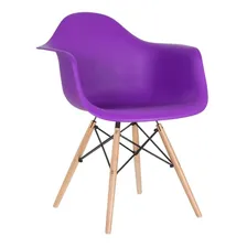 12 Cadeiras Charles Eames Wood Daw Com Braços Cores Estrutura Da Cadeira Roxo Foto mini 2