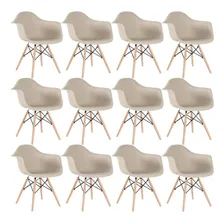 12 Cadeiras Eames Wood Jantar Daw Com Braços Cores Estrutura Da Cadeira Nude Foto mini 1