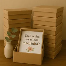 12 Caixas Lisa Mdf Crú Padrinhos Lembrancinha 20x20x5 Foto mini  2