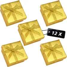 12 Caixinha Porta J贸ias Atacado Presente La莽o Cor Dourado Foto mini 1