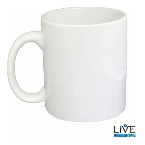 12 Caneca Branca Live AAA Sublimação Porcelana + Caixinhas Foto 1