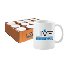 12 Caneca Branca Live AAA Sublimação Porcelana + Caixinhas Foto mini 3