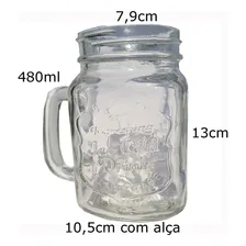 12 Caneca Mason Jar Vidro Sem Tampas/ Canudo Sweet Amado Foto mini 2