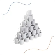 12 Canecas De Porcelana Branca 325ml +12caixinhas - Superkit Foto  mini 1