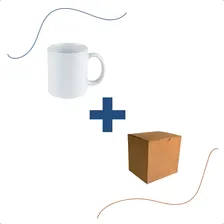 12 Canecas De Porcelana Branca 325ml +12caixinhas - Superkit Foto mini  2
