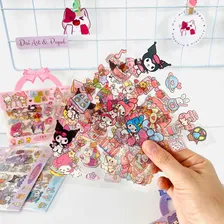 12 Cartelas De Adesivos Turma Hello Kitty Kuromi My Melody Foto mini  3