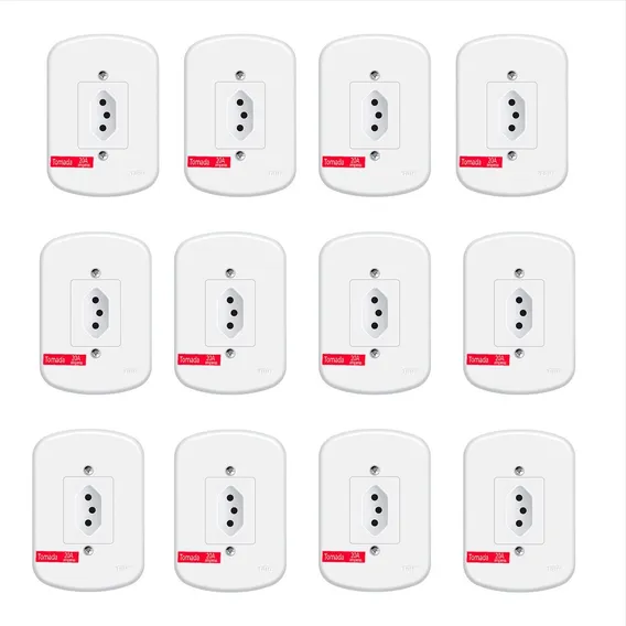 12 Conjuntos De Tomadas 20a 2p+t 250v Completa Fame Blanc Cor Branco Foto 1