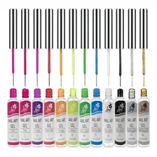 12 Esmalte Pincel Ponta Fina Desenho Nail Art Unha Decorada Foto mini 2