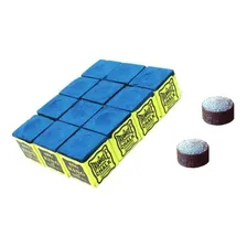 12 Giz Triangle Azul Sinuca + 2 Solas Triangle 11mm Couro Foto  mini 1