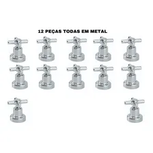 12 Kits Acabamentosregistro Deca 1/2, 3/4 E 1 C60 Todo Metal Acabamento Cromado Cor Prateado Foto mini 3