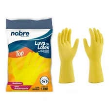 12 Pares Luvas Borracha Latex Amarela Limpeza Louça Tam G Foto mini  2