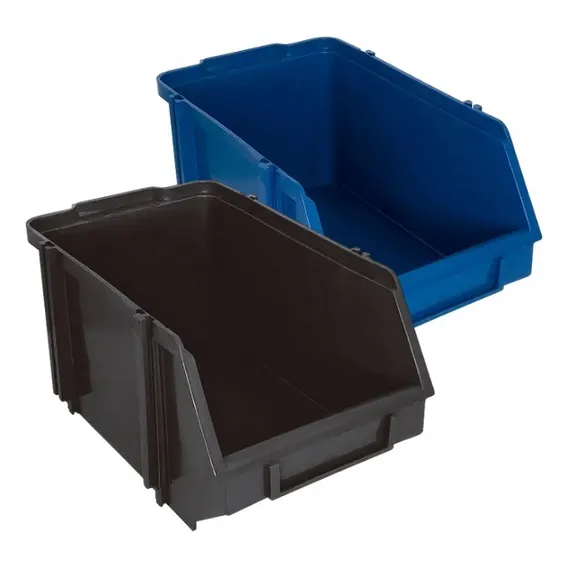 12 Pçs Caixa Bin Nº7 Organizadora Gaveteiro Plástica Box Cor Preto Foto 1