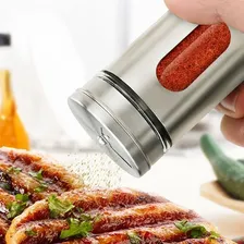 12 Pimenteiros Saleiro Inox E Vidro Tampa Regulagem Tempero Cor Aço inox Foto mini 3
