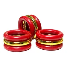 12 Porta Guardanapo E 12 Guardanapos Modelo Natal Decoração Cor Porta Guardanapo Vermelho Com Dourado - Guardanapo Vermelho Foto mini 3