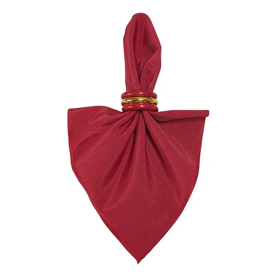 12 Porta Guardanapo E 12 Guardanapos Modelo Natal Decoração Cor Porta Guardanapo Vermelho Com Dourado - Guardanapo Vermelho Foto 1