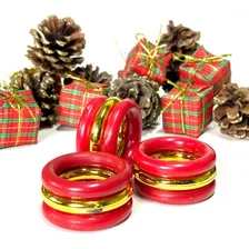 12 Porta Guardanapo E 12 Guardanapos Modelo Natal Decoração Cor Porta Guardanapo Vermelho Com Dourado - Guardanapo Vermelho Foto mini 4