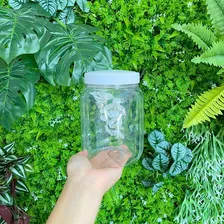 12 Potes Mantimentos Plastico 1lt Tampa Branca Transparente Foto mini  2