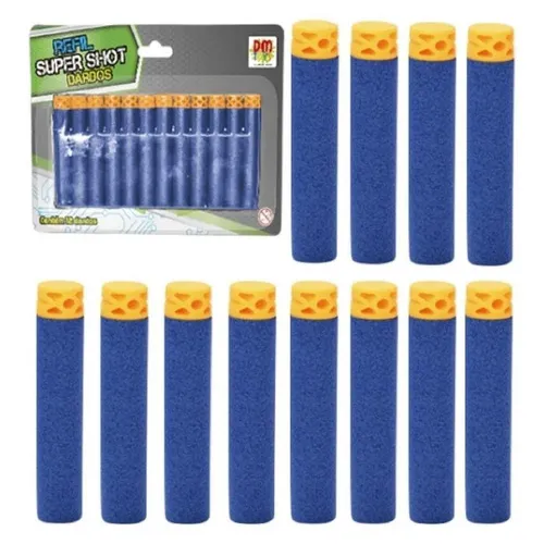 12 Refil Dardos Munição Arma Brinquedo Lançador Shot Nerf Foto 1